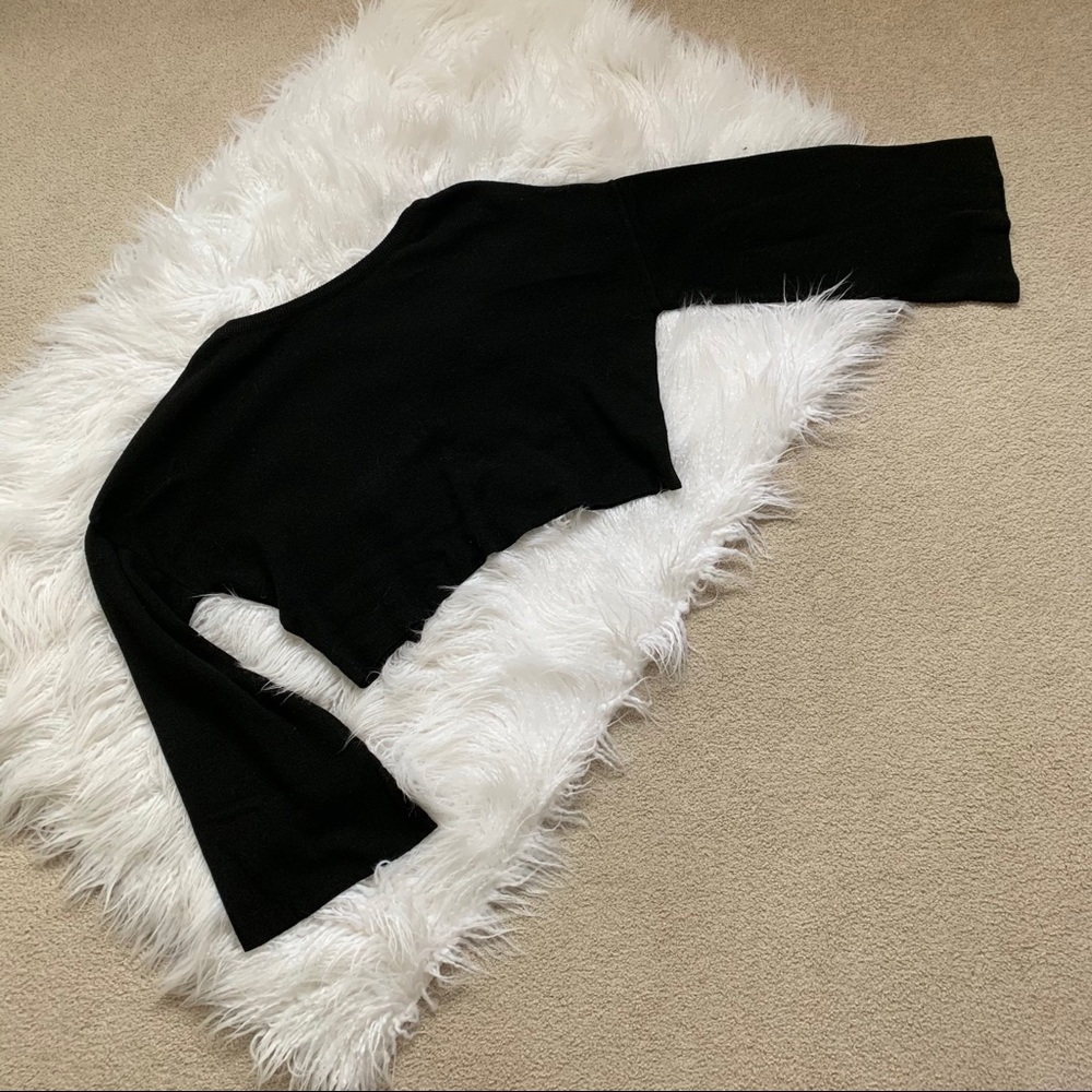 Primark Black Cropped Sweater w/ Bell Sleeves